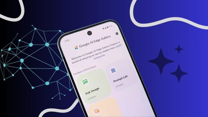 Google AI Edge Gallery interface on smart device with offline AI model running