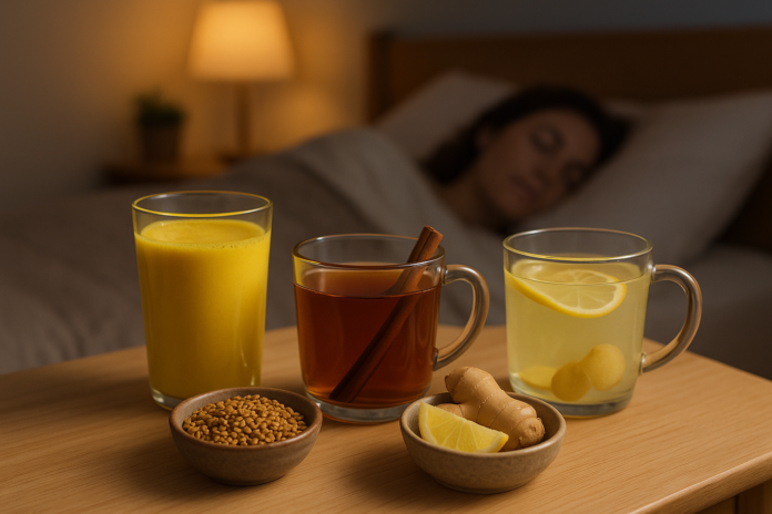 “Natural night drinks like fenugreek water, turmeric milk, ginger lemon for fat burn”