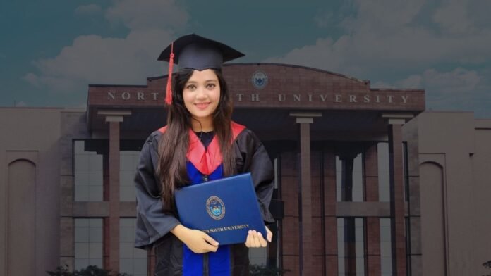 Bangladeshi woman smiling, professional look, laptop and tech background, symbolizing career shift from finance to software engineering