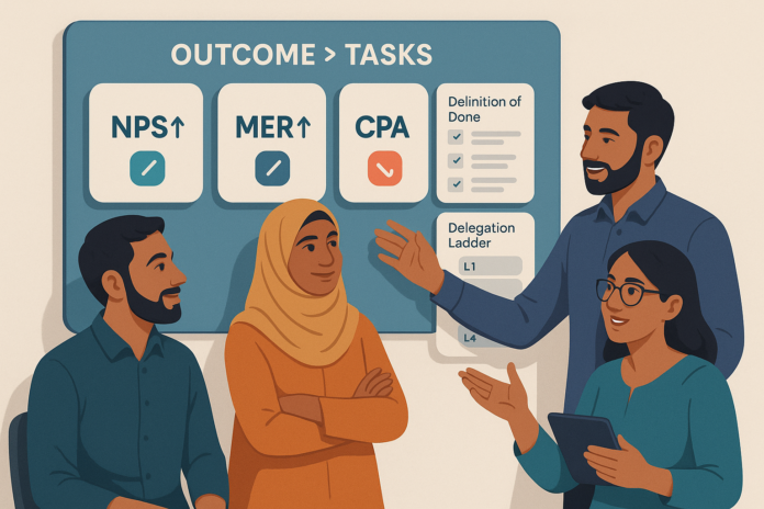 Four diverse hands coming together to form a team, symbolizing ownership, collaboration, and effective team management.