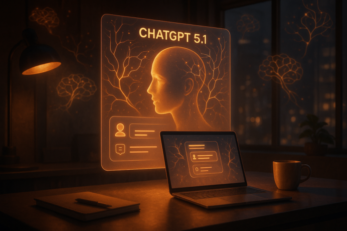 ChatGPT 5.1 AI Model – Human-like Tone and New Thinking Features Illustration
