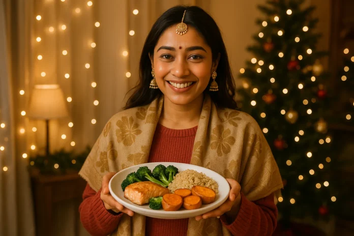 Healthy December diet balance tips during weddings, events, and travel.