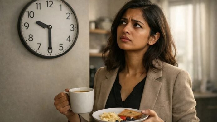 Eating breakfast after 9 am and its health impact on metabolism