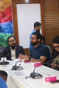 hossain al farabi spealing on press conference Prosm Ai Creative award 2026